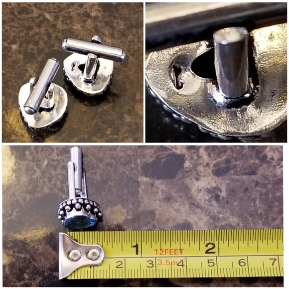 Genuine Beautiful Blue Topaz Heart Cufflinks - Picture 4 of 4